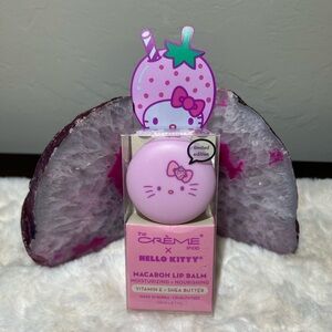 The Crème Shop X Hello Kitty Macaron Lip Balm Strawberry Rose Latte